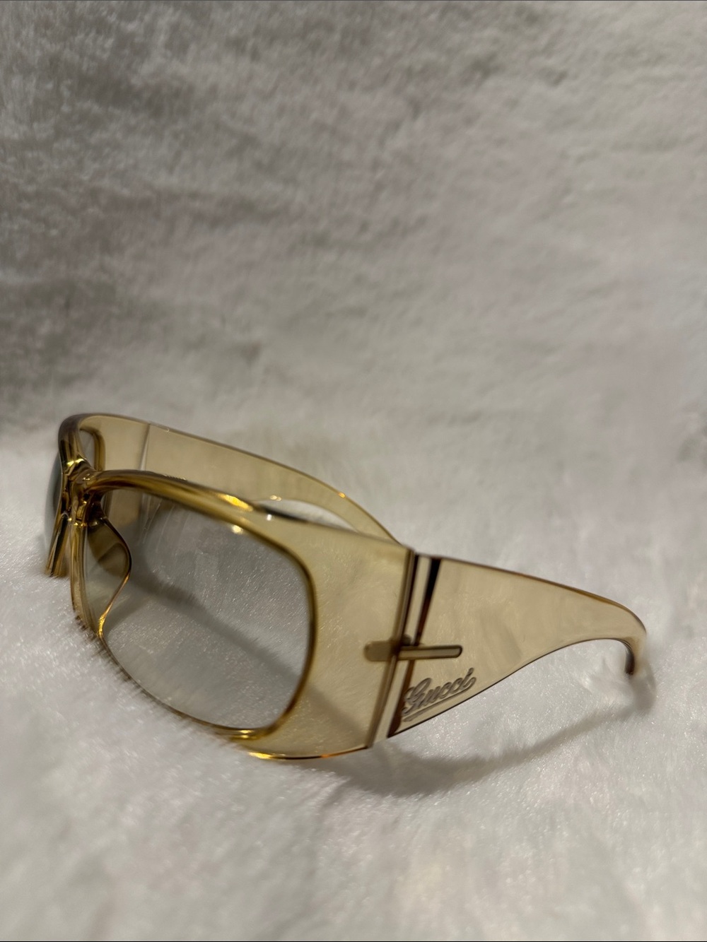 GUCCI
Tan Frame Gradient Tint Wrap Around Sunglasses - 2962/S